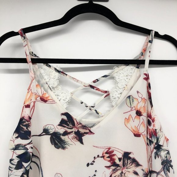 Kismet White Floral Carla Camisole Tank Top size M - Picture 6 of 16